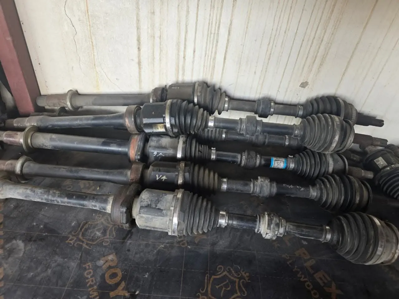Bulk stock of CV axle drive shaft assemblies
